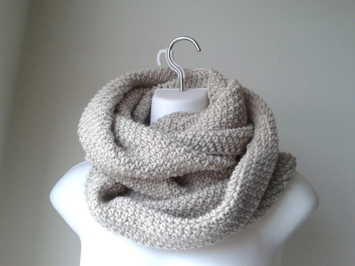 Rustic Pure Wool Infinity Scarf